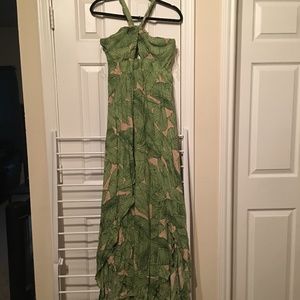 Urban Outfitters Tropical Halter Maxi Dress